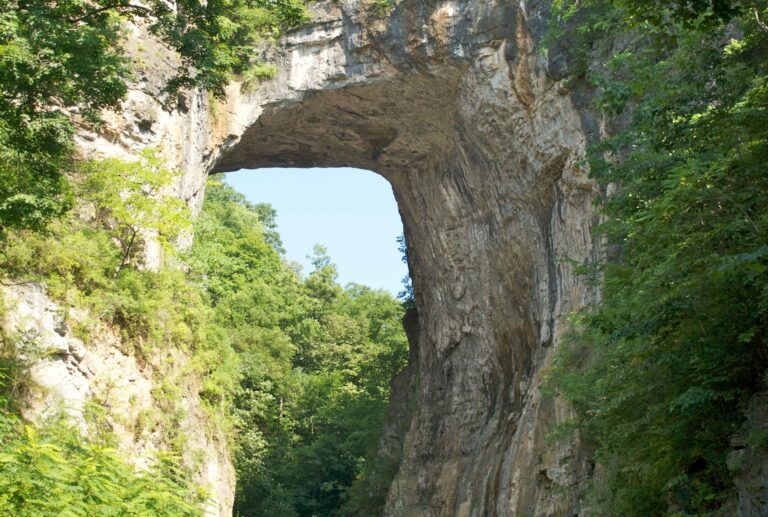 a natural bridge mountains.
